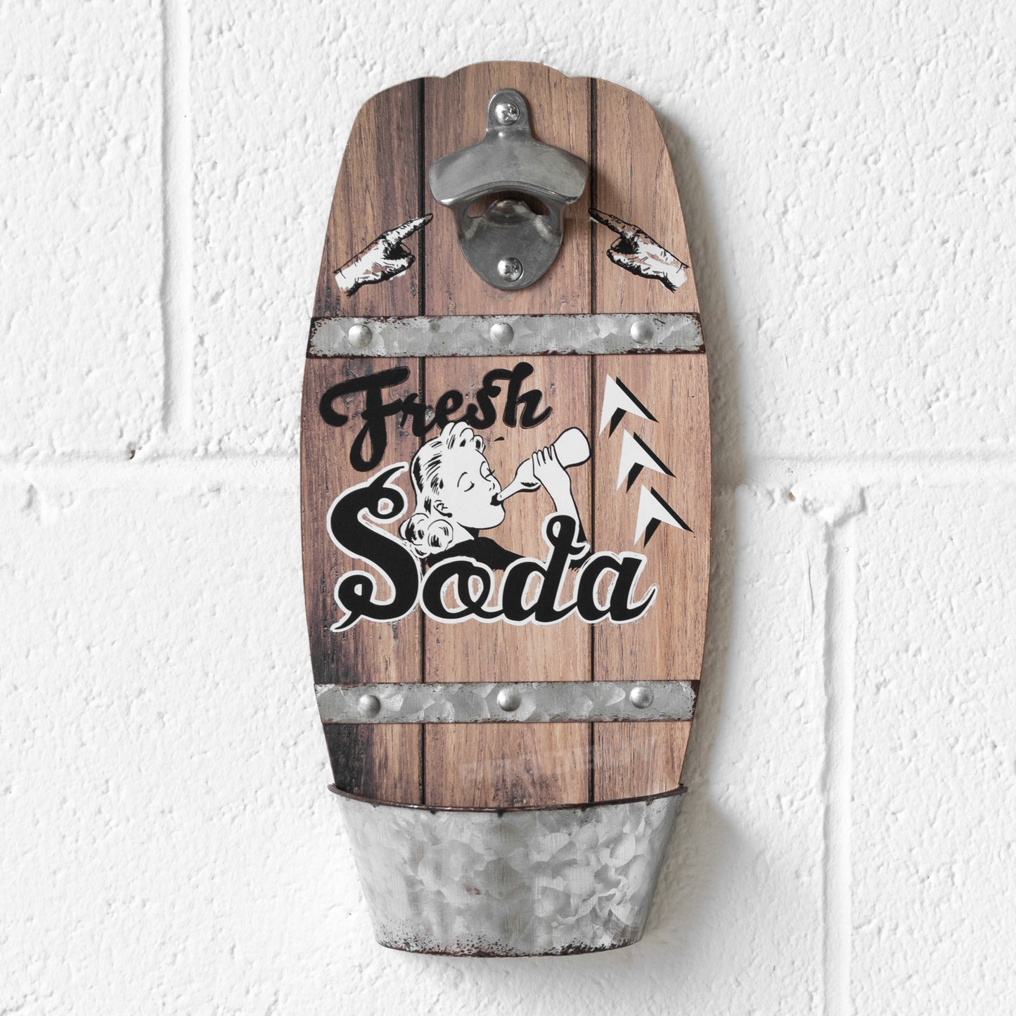 Retro Barrel Wall Mounted Bottle Opener