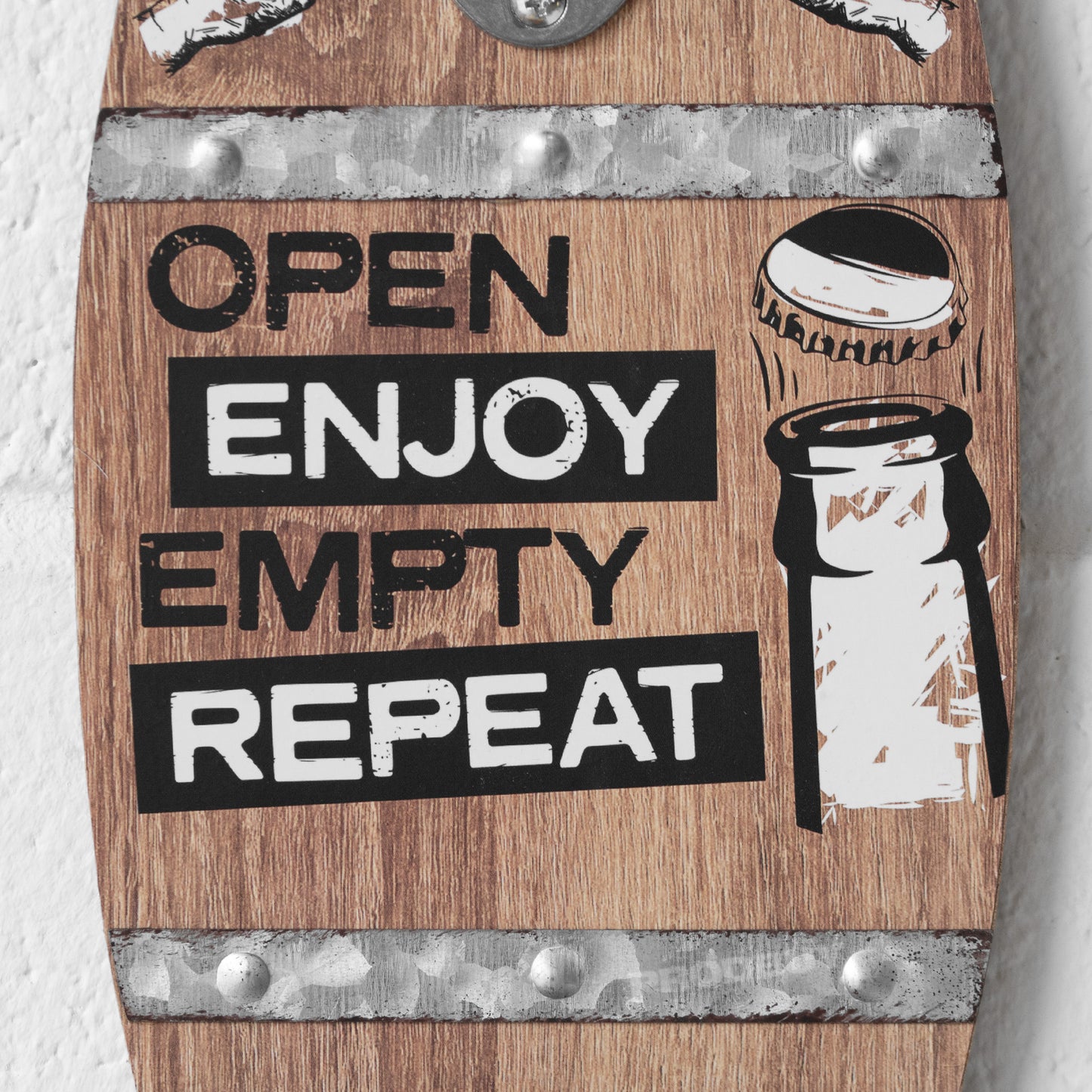 Retro Barrel Wall Mounted Bottle Opener