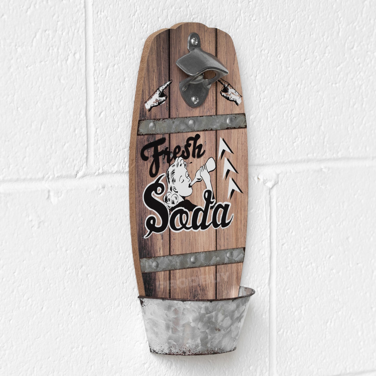 Retro Barrel Wall Mounted Bottle Opener