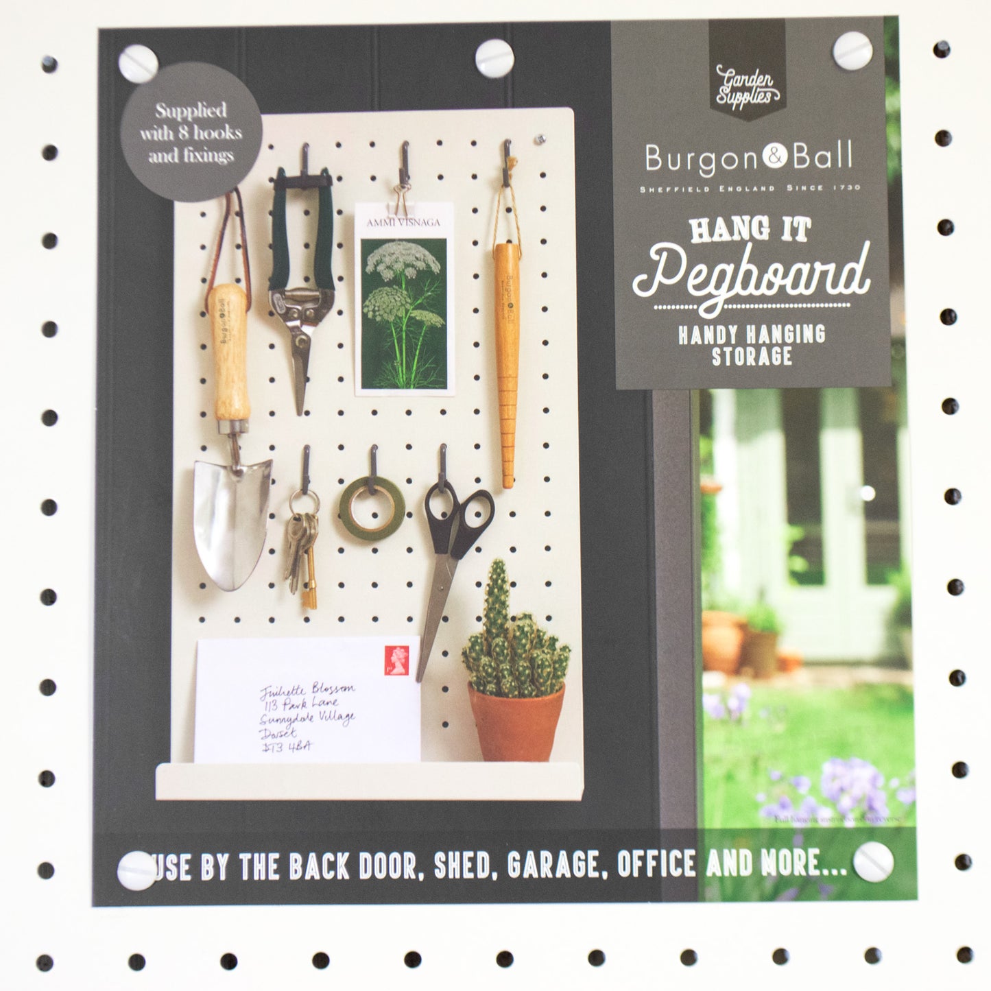 50cm Metal Wall Mounted Peg Storage Memo Magnetic Board Office Kitchen Key Rack