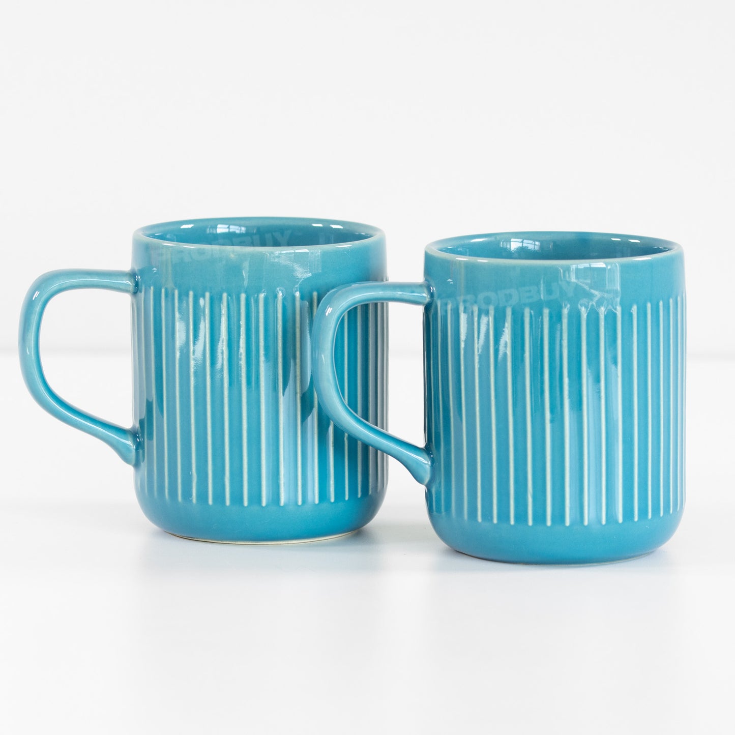 Set of 2 Large Captivate Embossed Coffee Mugs