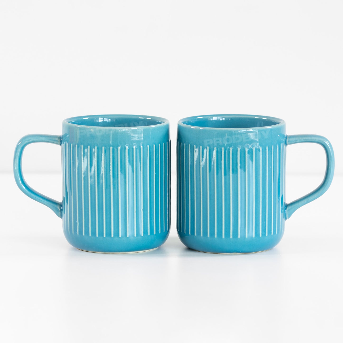 Set of 2 Large Captivate Embossed Coffee Mugs