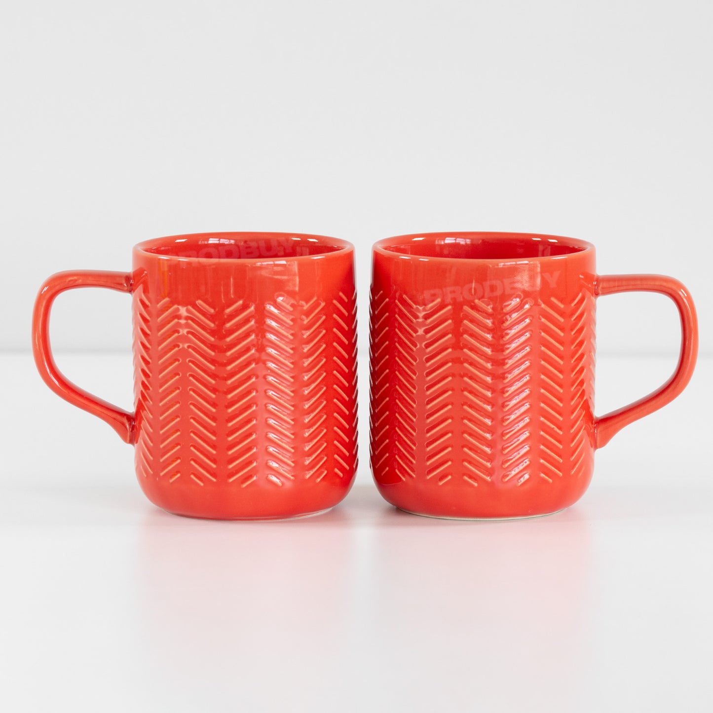 Set of 2 Large Captivate Embossed Coffee Mugs