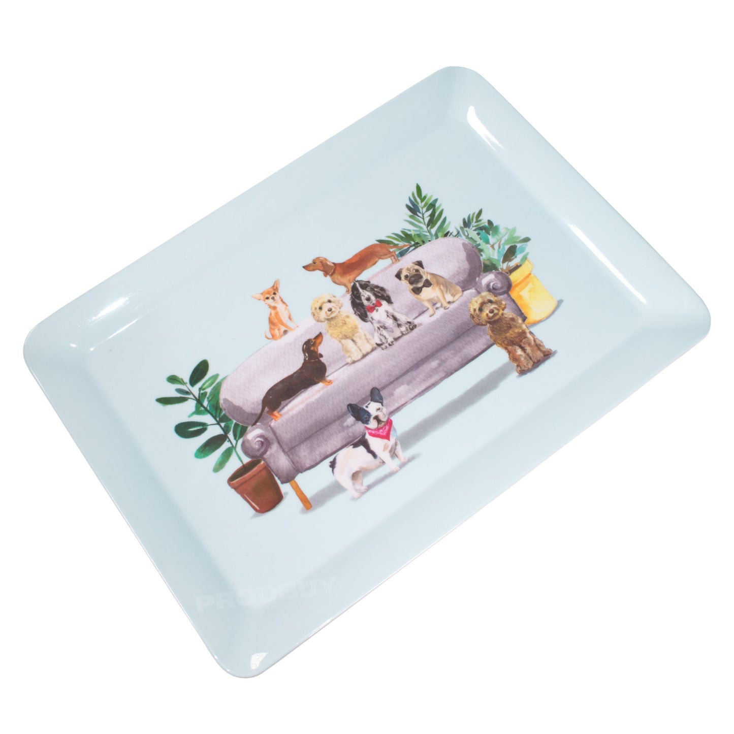 Set of 2 Cute Dogs Melamine Serving Trays