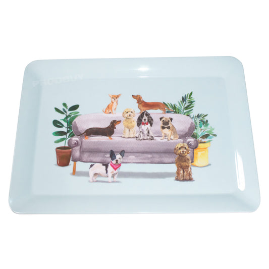 Set of 2 Cute Dogs Melamine Serving Trays