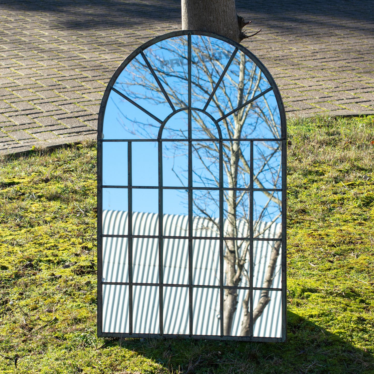 Large 77cm Arch Mirror Window Metal Frame Gothic Arched Arc