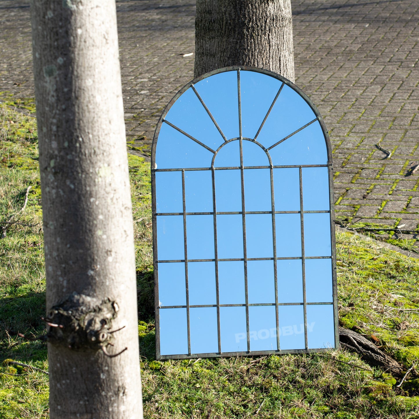 Large 77cm Arch Mirror Window Metal Frame Gothic Arched Arc