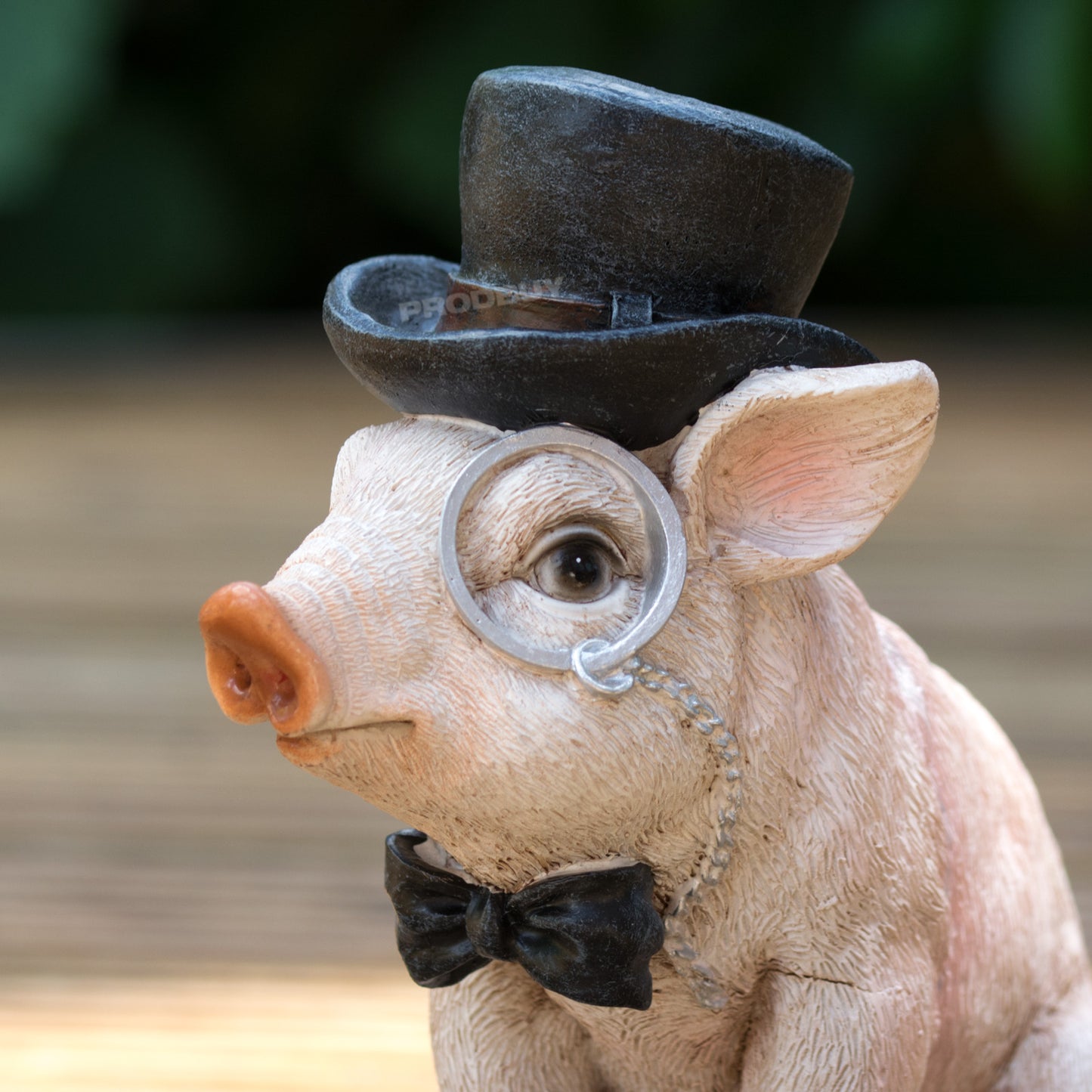 Pig with Top Hat & Monocle 15cm Resin Garden Ornament