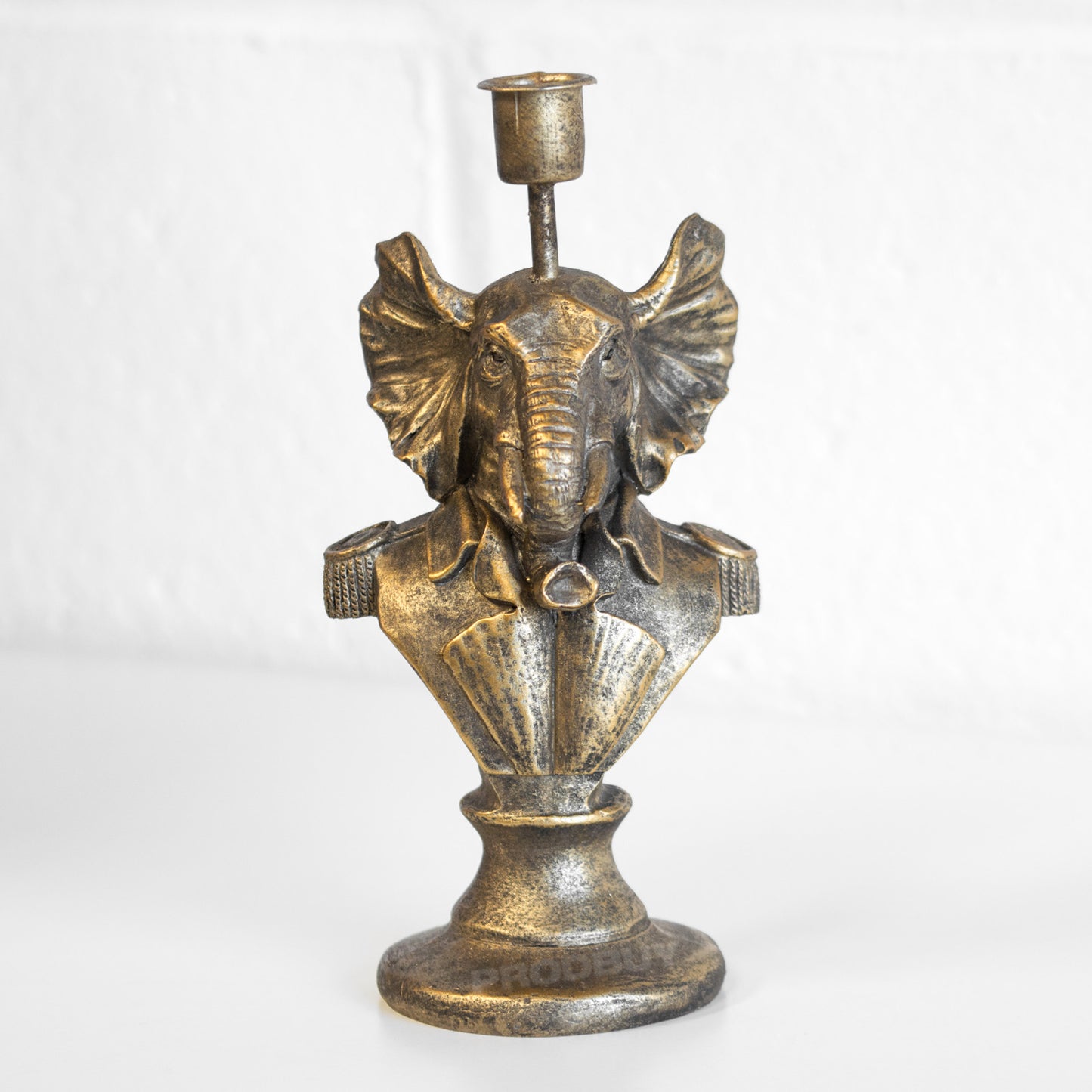 Bronzed Animal Display Bust Candle Stick Holder