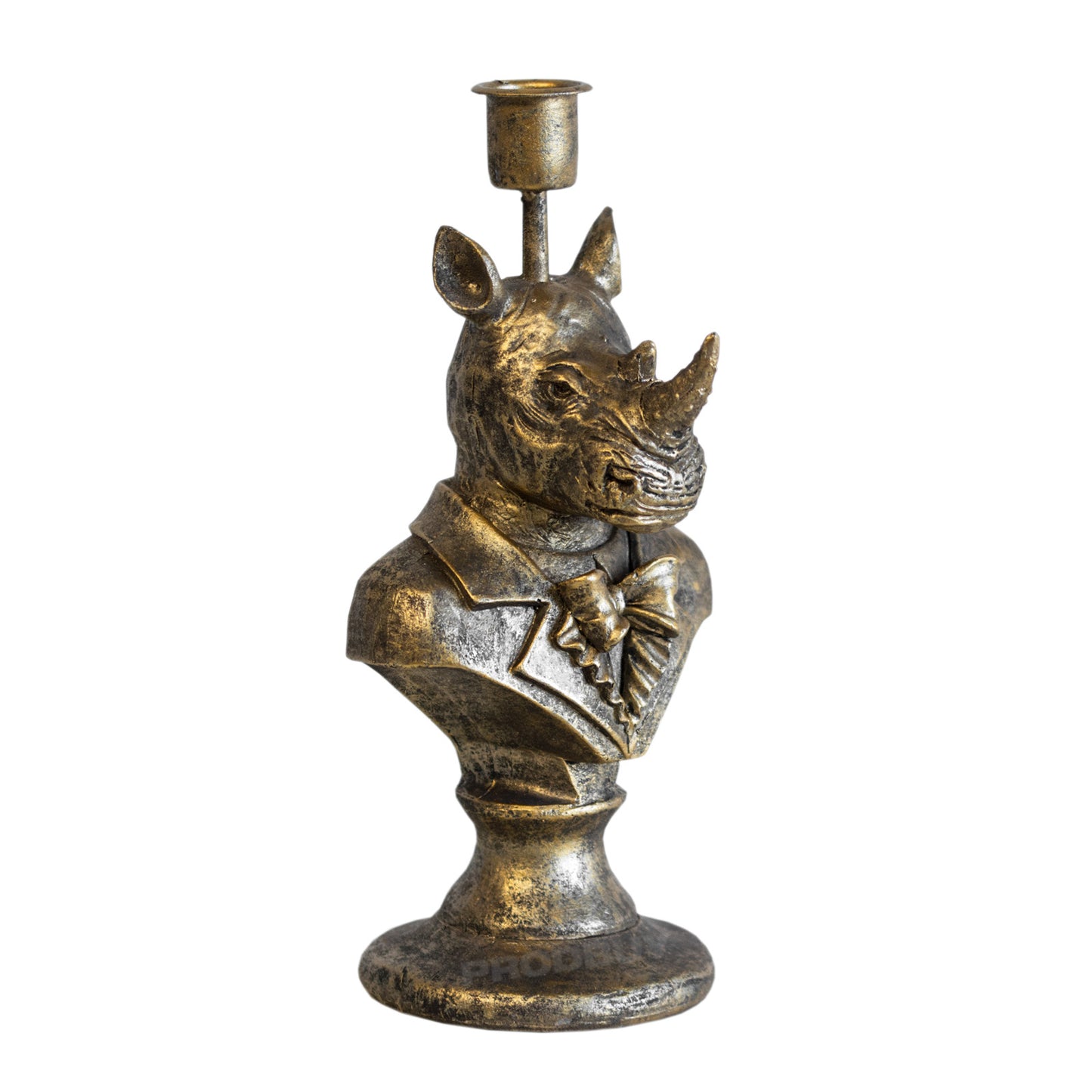 Bronzed Animal Display Bust Candle Stick Holder