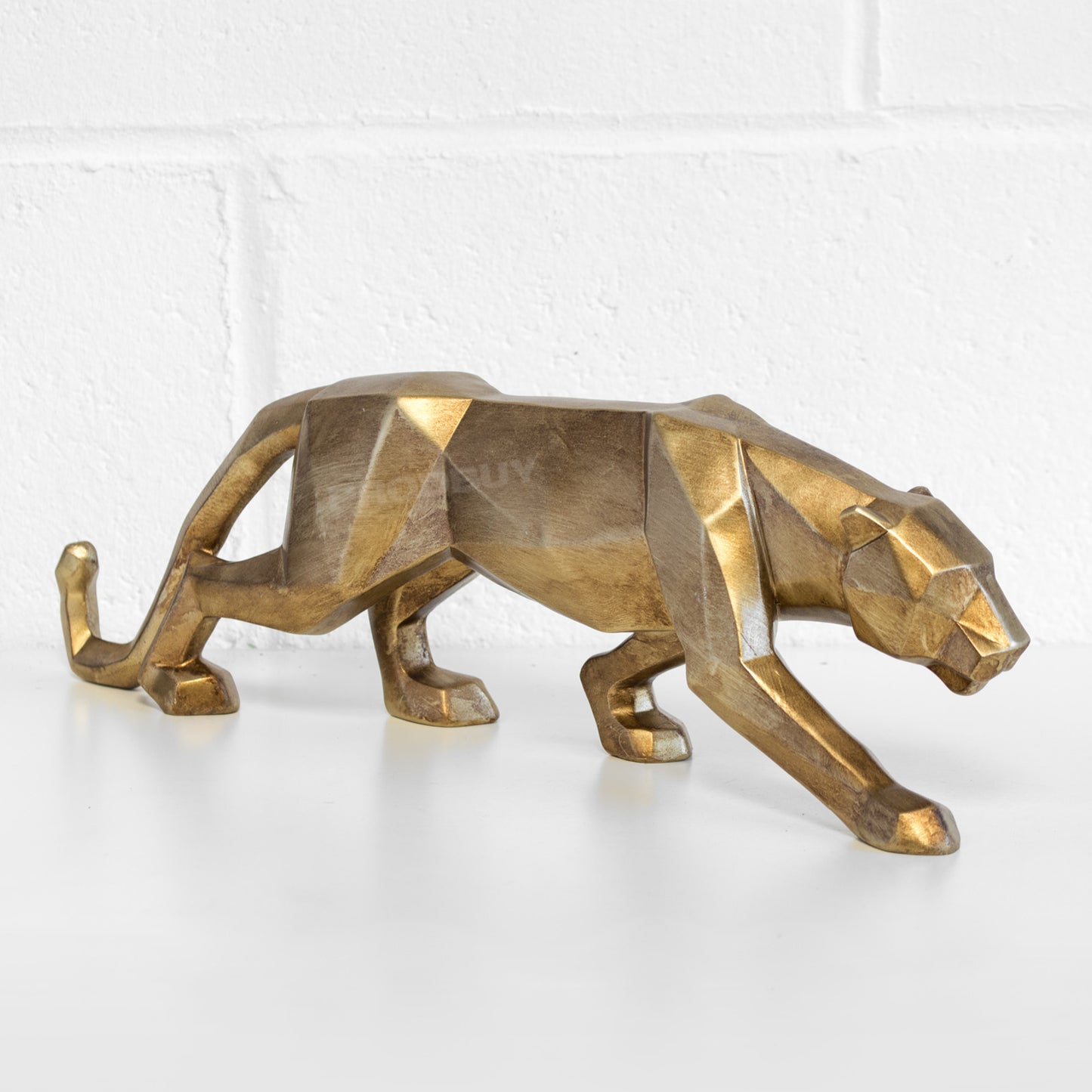 Large 47cm Geometric Cheetah Ornament Sculpture