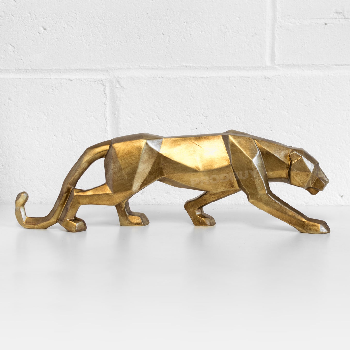 Large 47cm Geometric Cheetah Ornament Sculpture