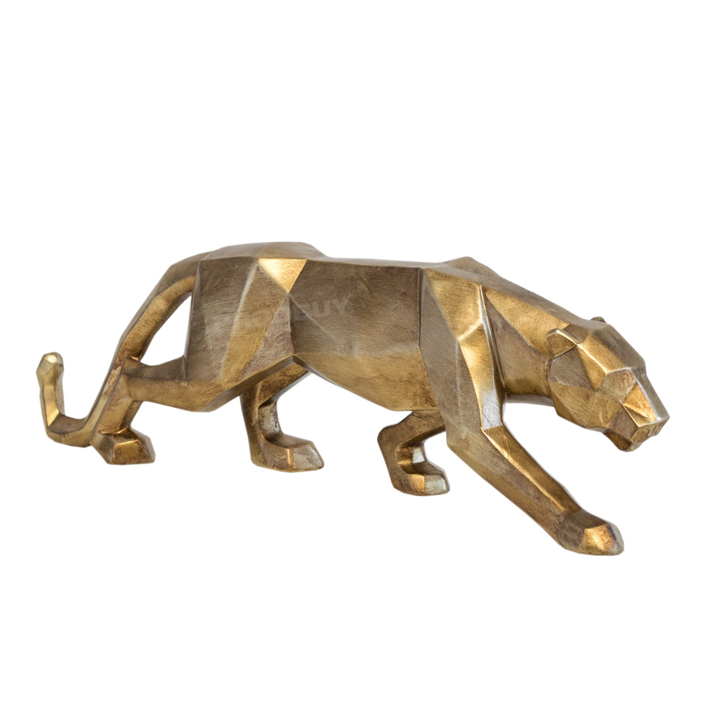 Large 47cm Geometric Cheetah Ornament Sculpture