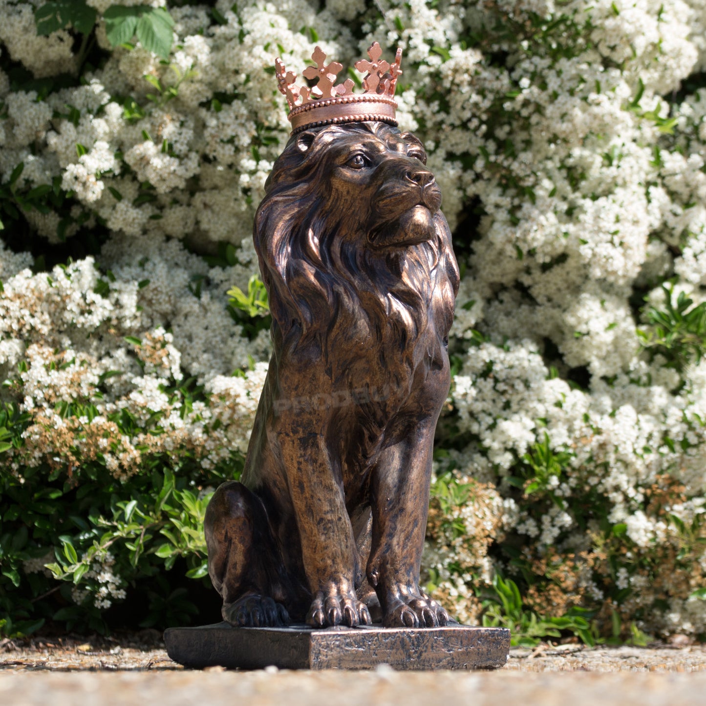 Extra Large Bronze Coloured Sitting Lion King Garden Statue