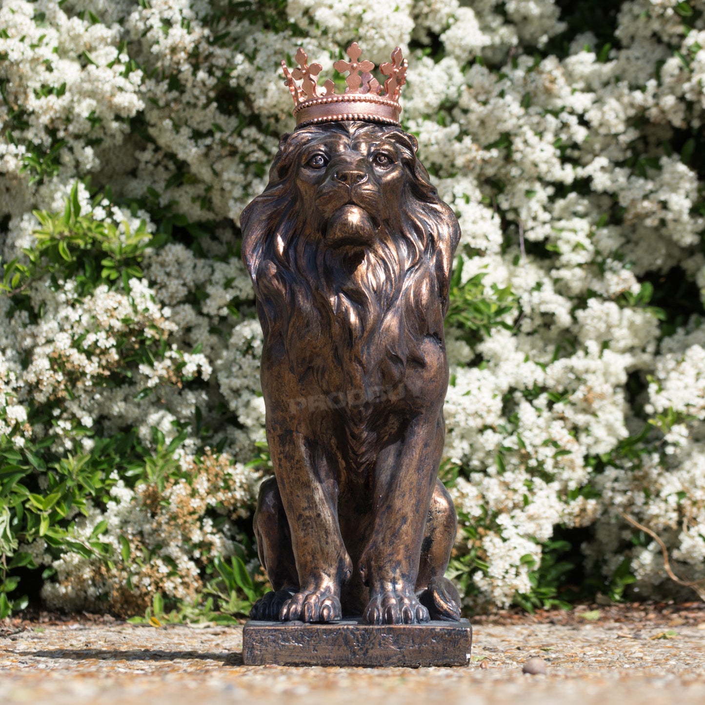 Extra Large Bronze Coloured Sitting Lion King Garden Statue