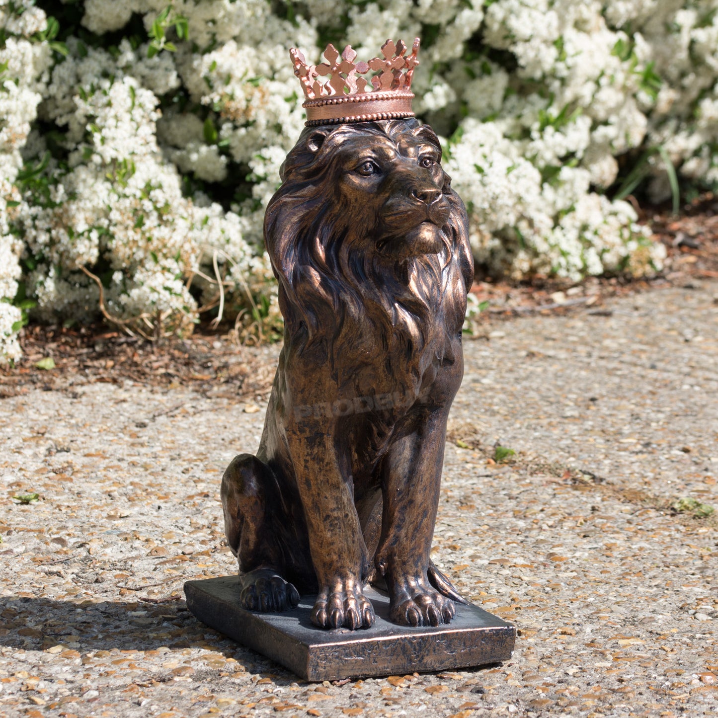 Extra Large Bronze Coloured Sitting Lion King Garden Statue