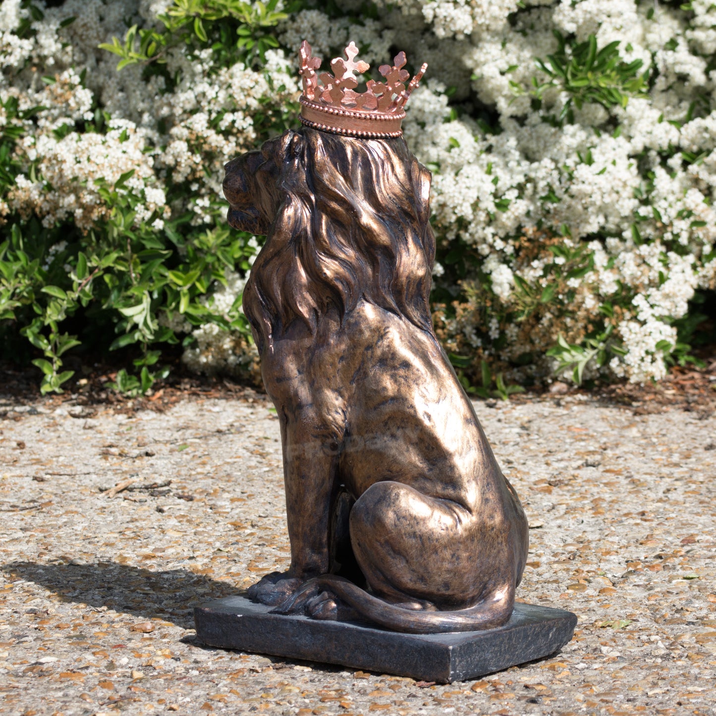 Extra Large Bronze Coloured Sitting Lion King Garden Statue