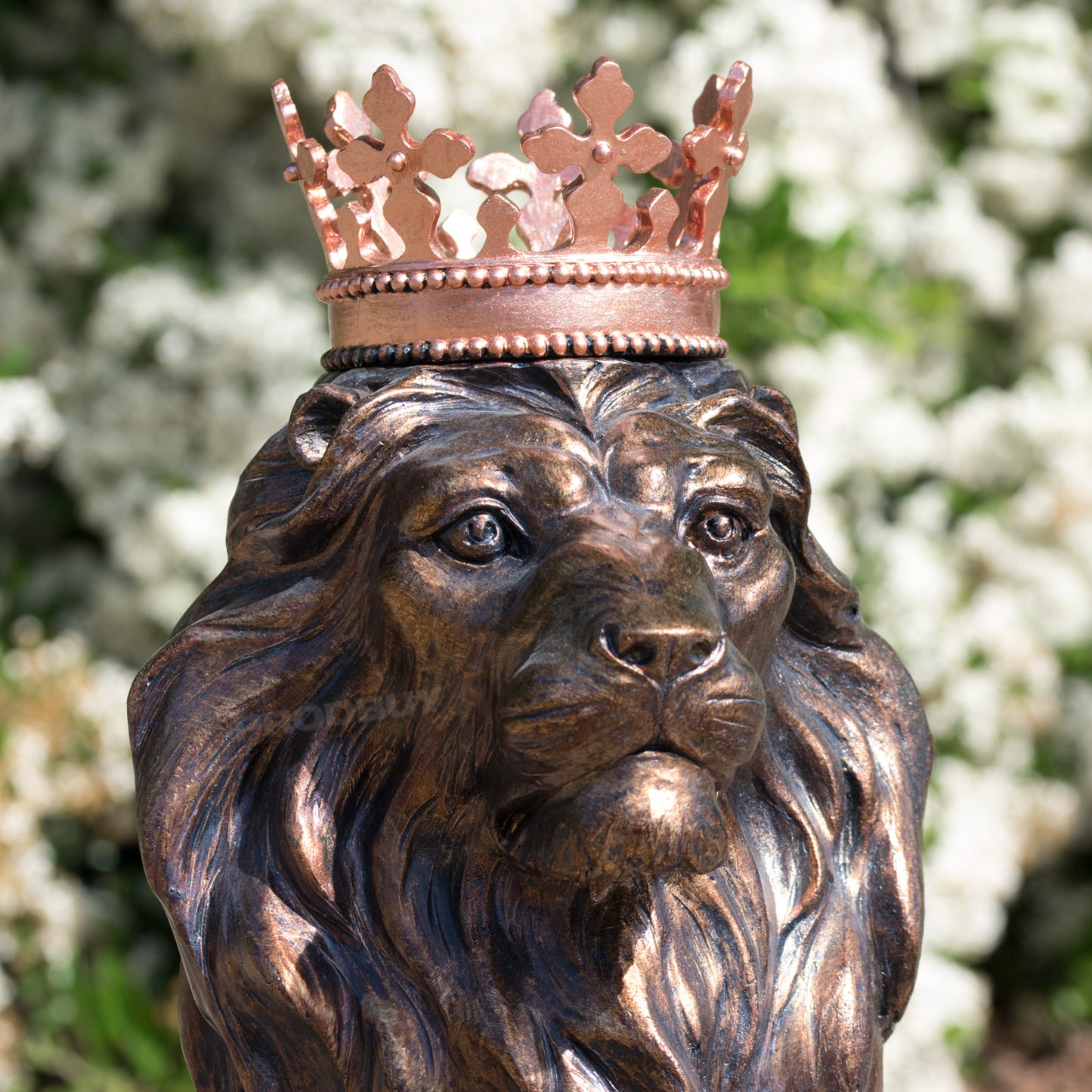 Extra Large Bronze Coloured Sitting Lion King Garden Statue