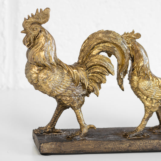 Gold Resin 34cm 'Evolution of a Chicken' Sculpture