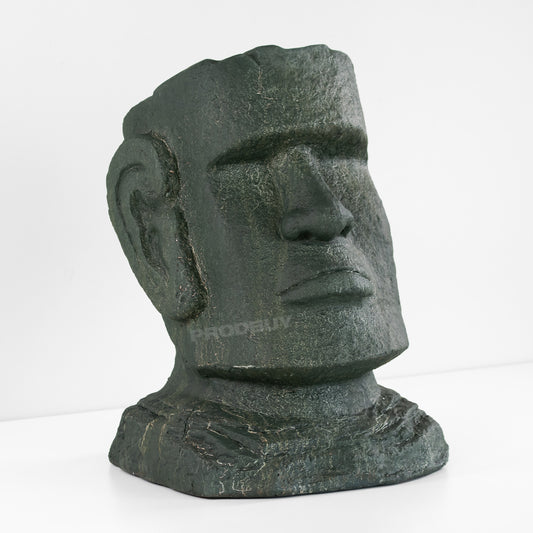 42cm Resin Easter Island Moai Head Garden Statue Outdoor Sculpture Ornament Decking