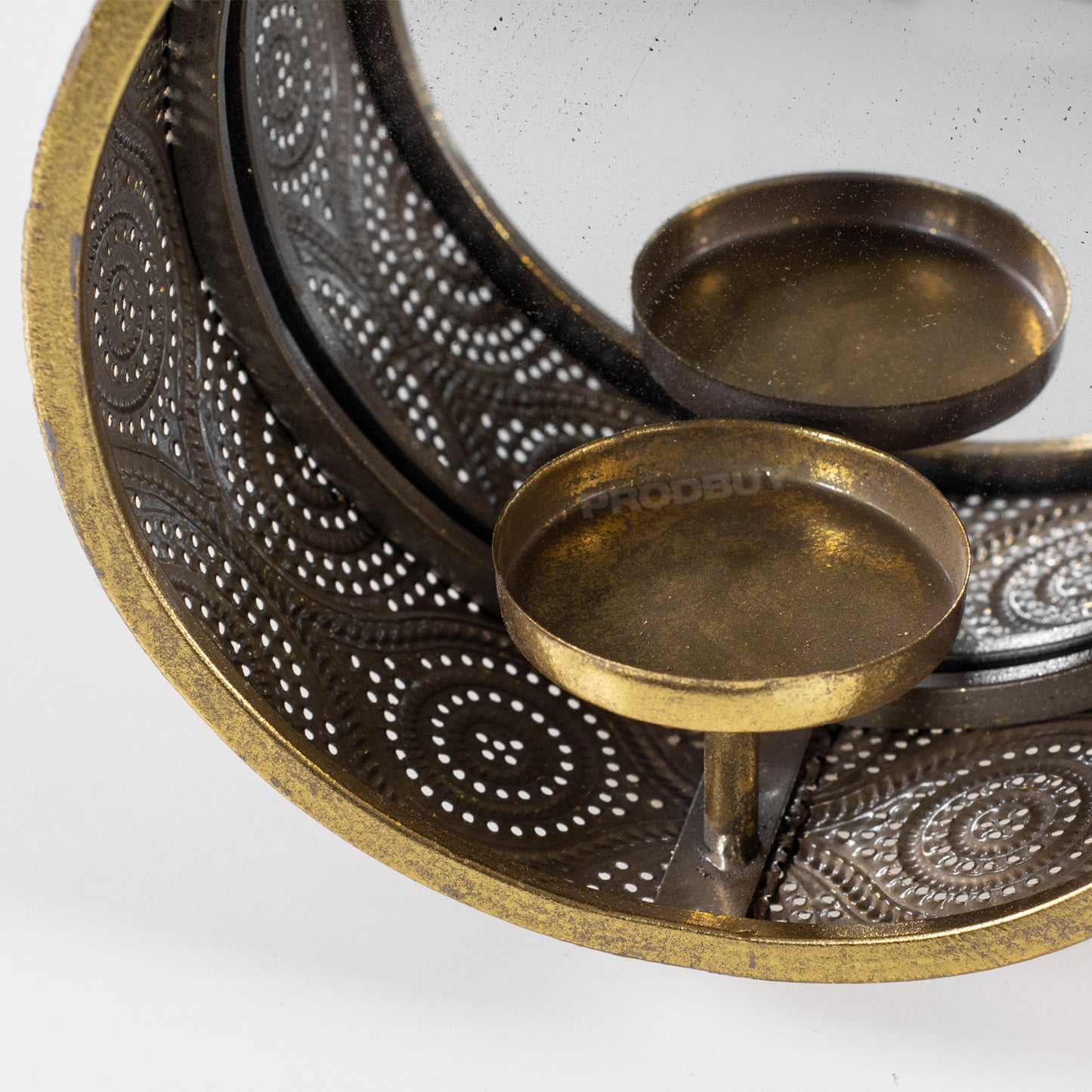 Indian Inspired Raindrop Wall Mirror Candle Holder