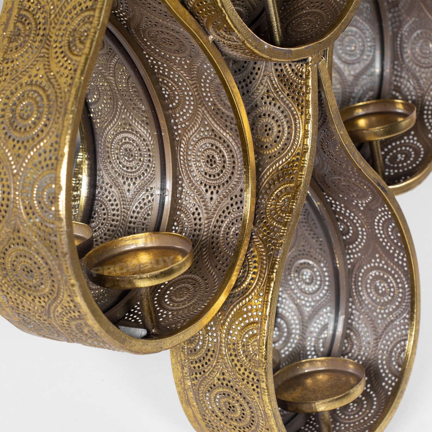 Indian Inspired Raindrop Wall Mirror Candle Holder