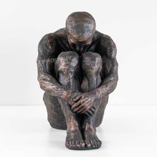 Large Sitting Man Garden Ornament Sculpture