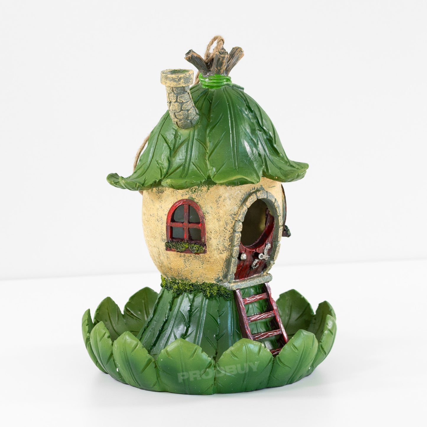 Resin Hanging Bird House - Pixie House Fairy Garden Style Design