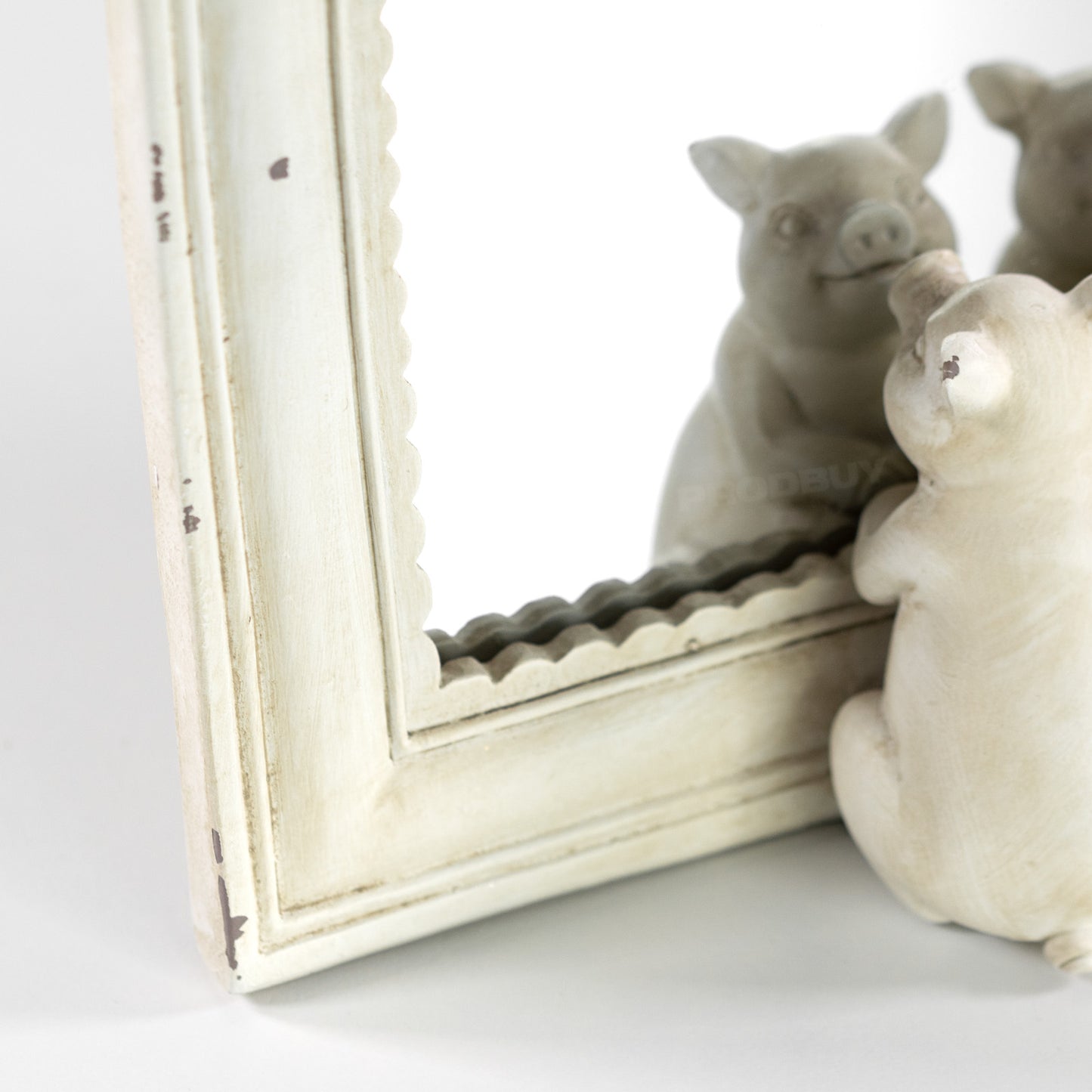 Three Pigs Small Free-standing Table Mirror Vintage Style Ornament