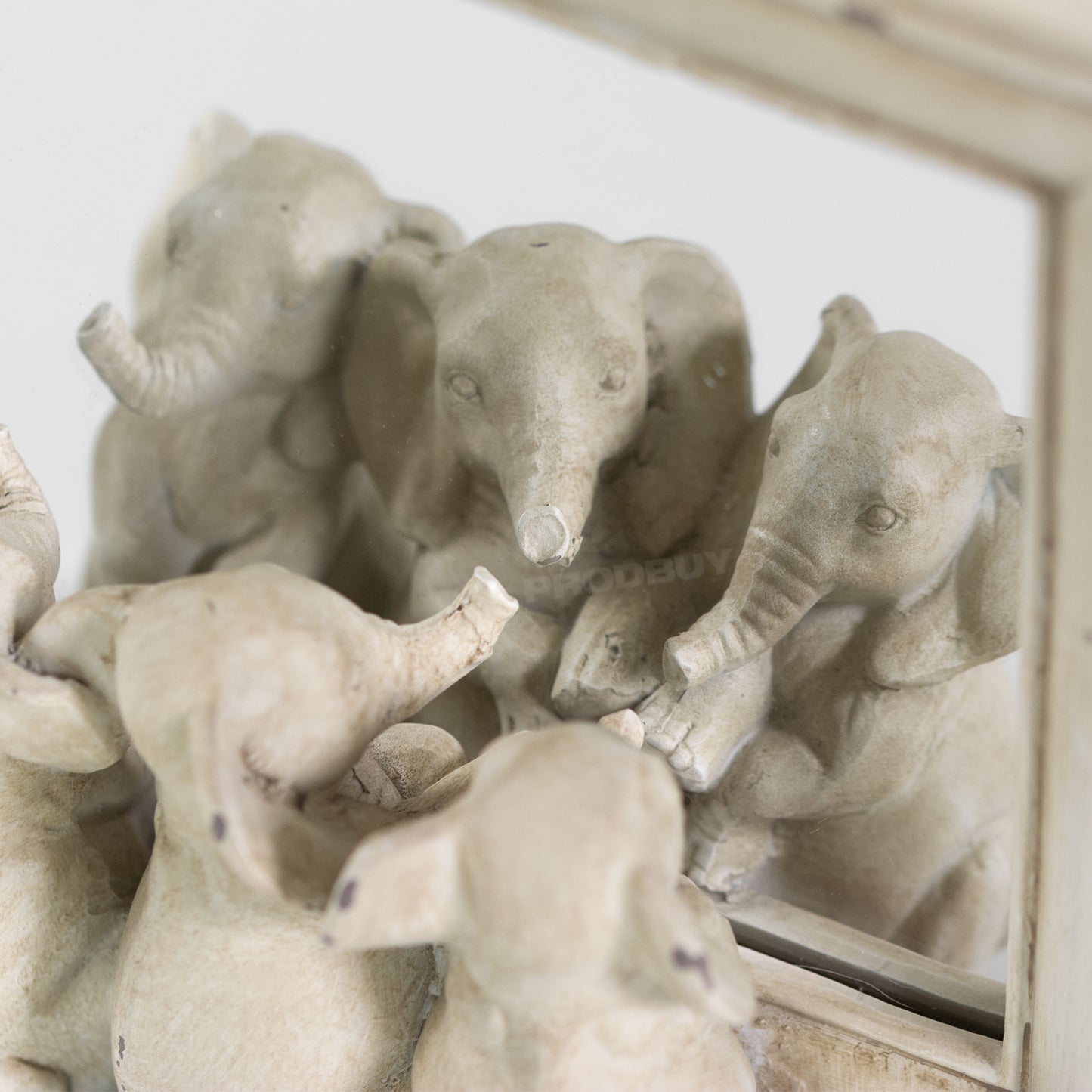 Three Elephants Small Free-standing Table Mirror Vintage Style Ornament