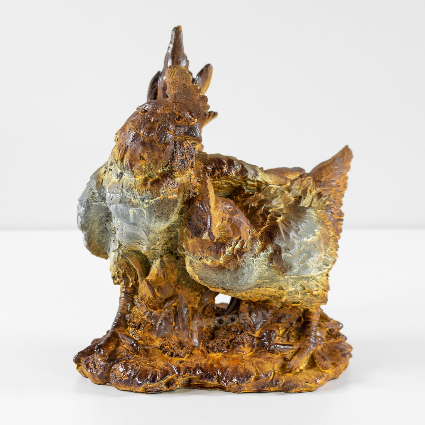 Resin Pair of Cockerels Ornament