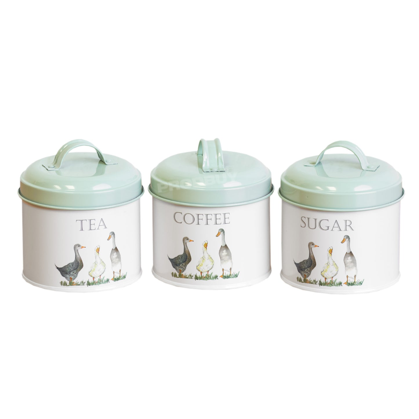 Duck Farm Metal Tea Coffee Sugar Storage Canisters
