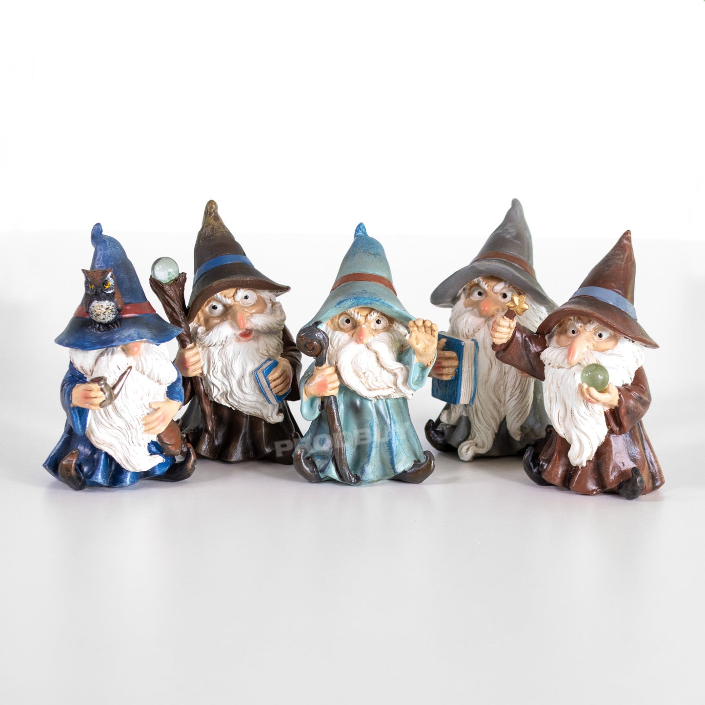 Set of 5 Wizards 10cm Decorative Ornaments