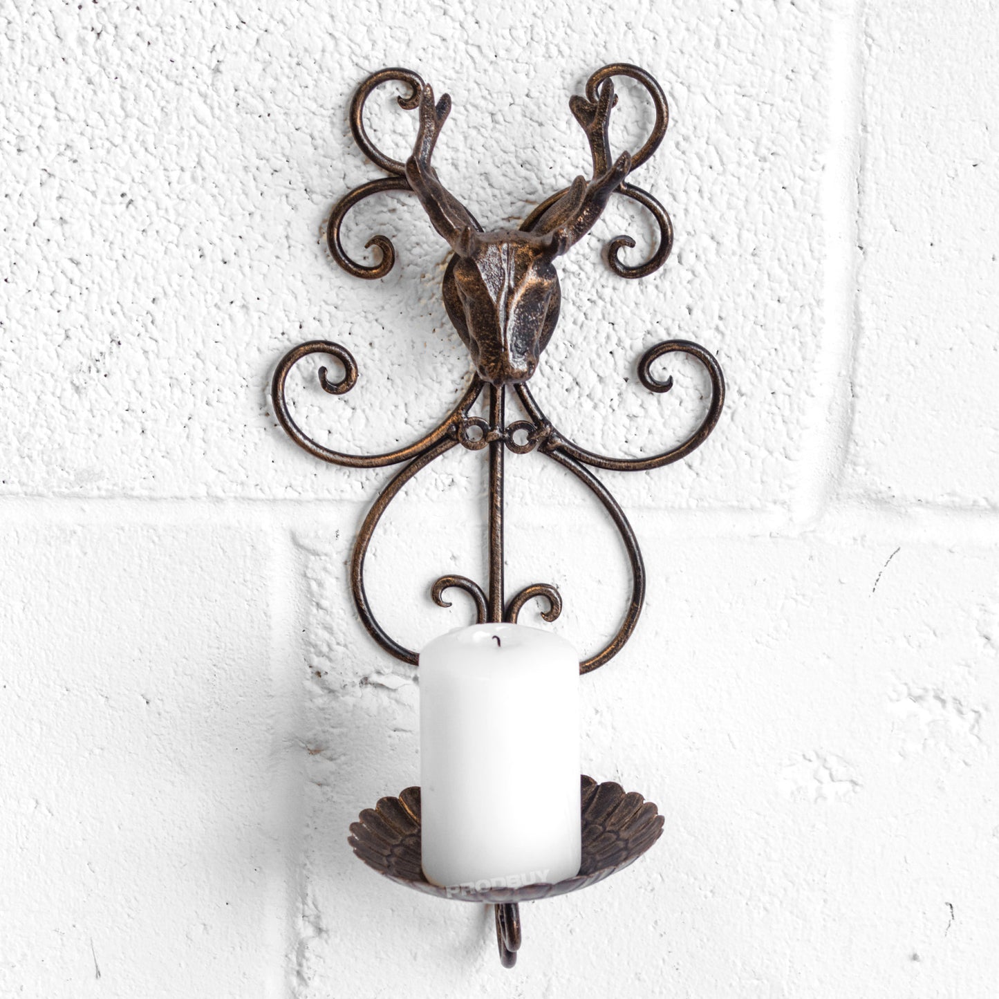 Stag Wall Mounted Metal Candle Holder