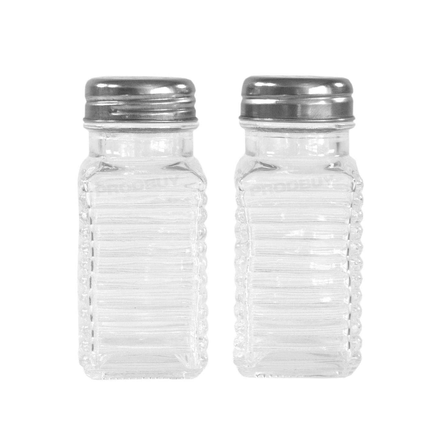 Small Ribbed Glass Salt & Pepper Pots
