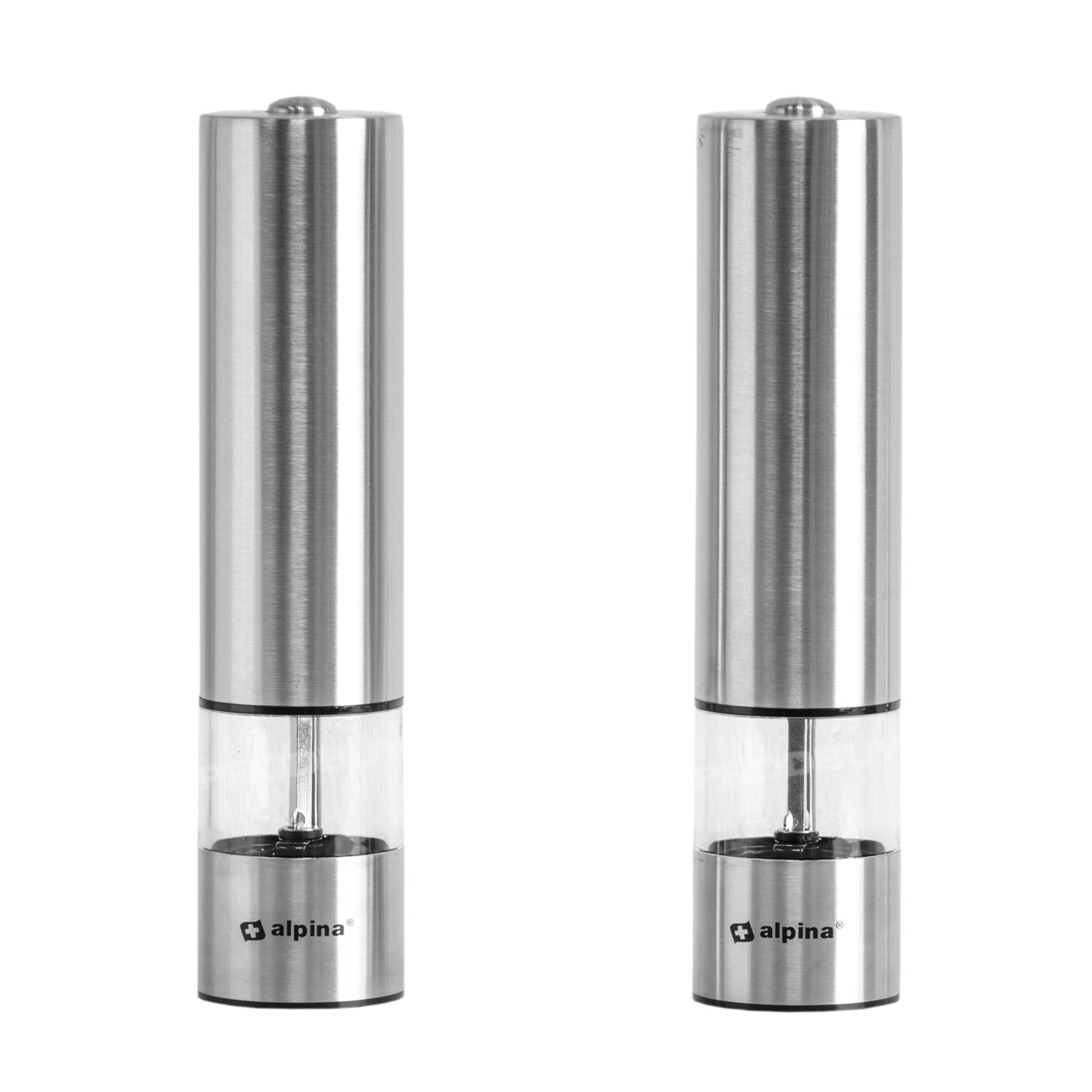 Set of 2 Brushed Steel Electronic Salt & Pepper Mills