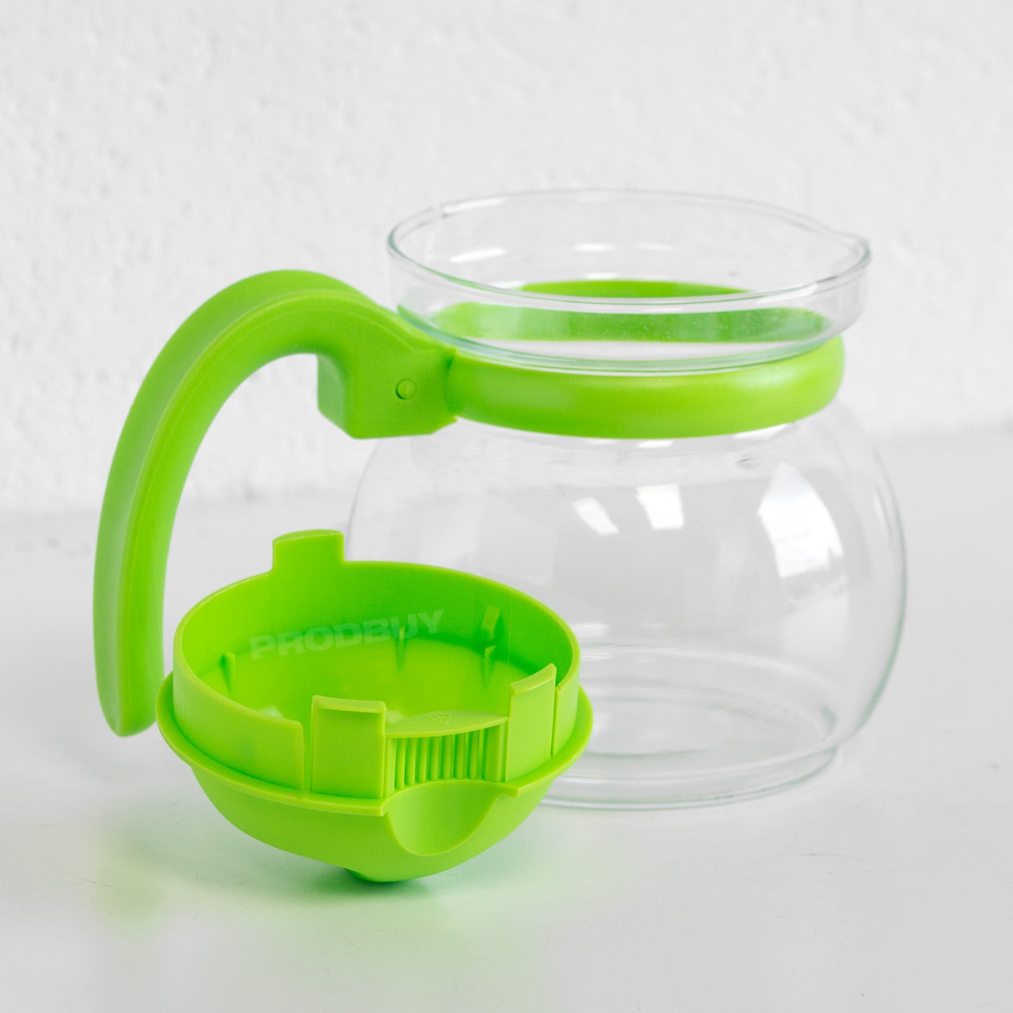 Clear Glass 750ml Teapot with Colour Handle