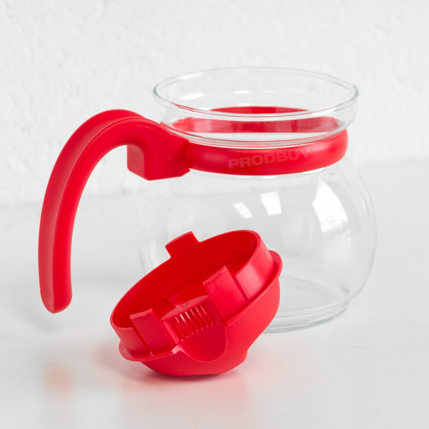 Clear Glass 750ml Teapot with Colour Handle