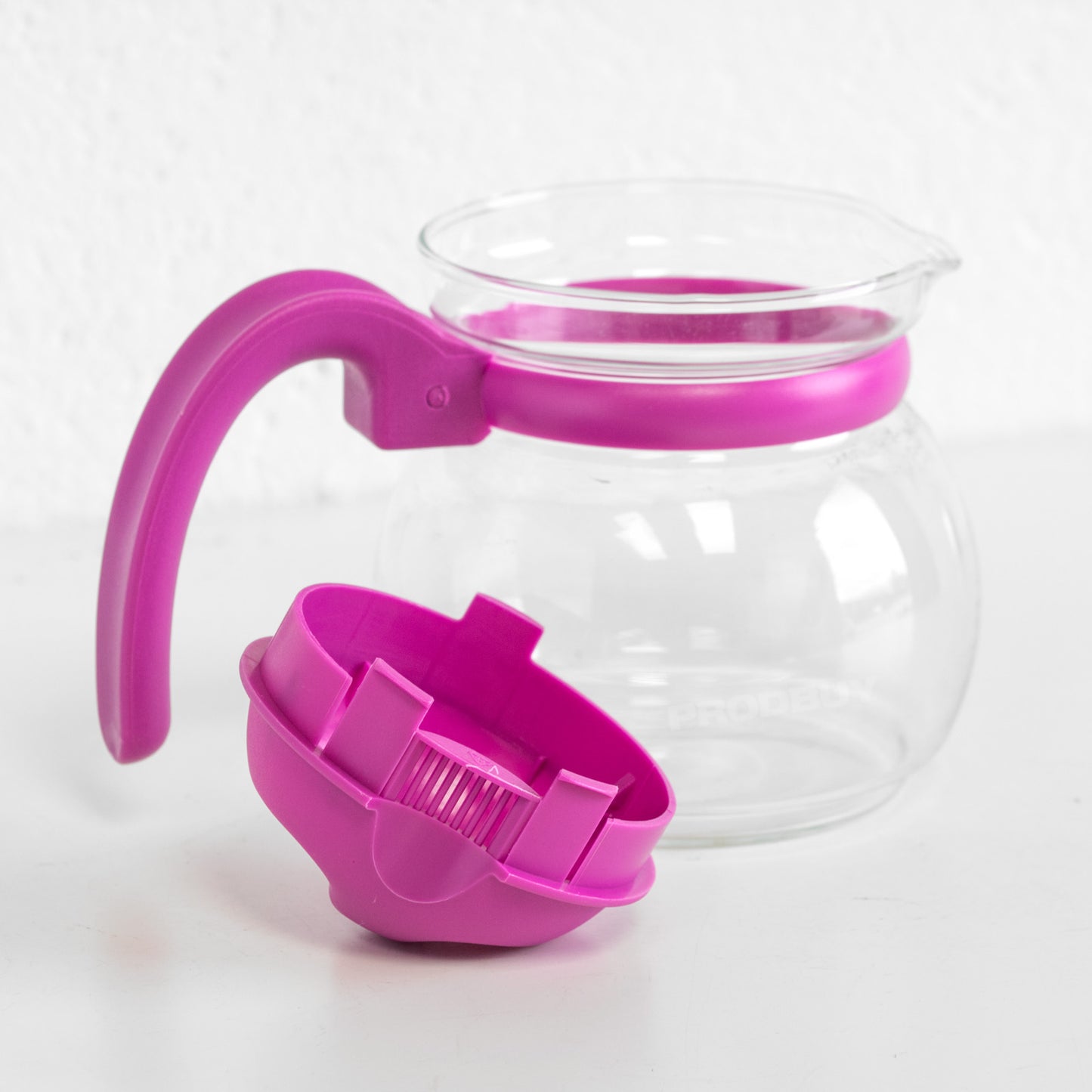 Clear Glass 750ml Teapot with Colour Handle