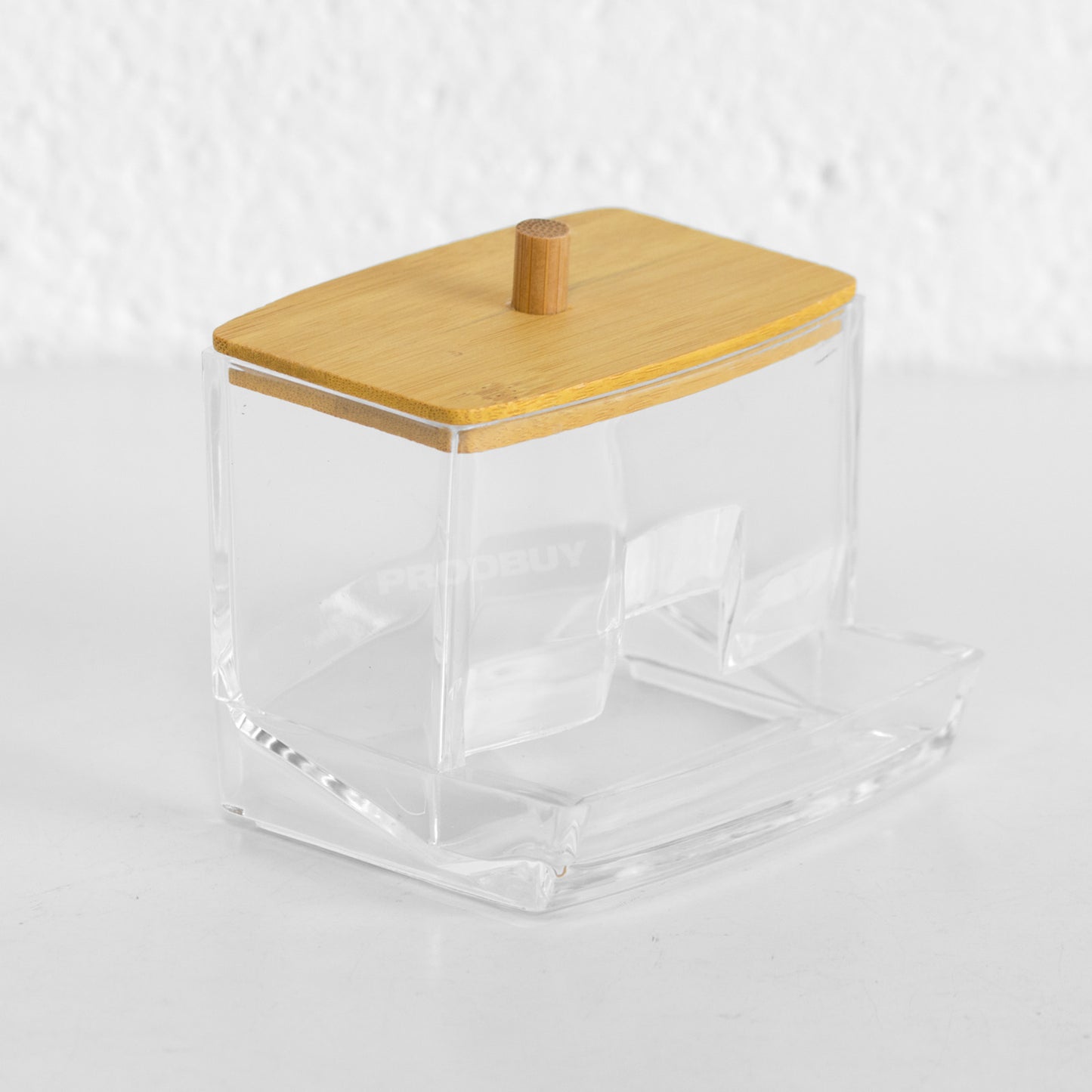 Cotton Bud Dispenser with Bamboo Lid