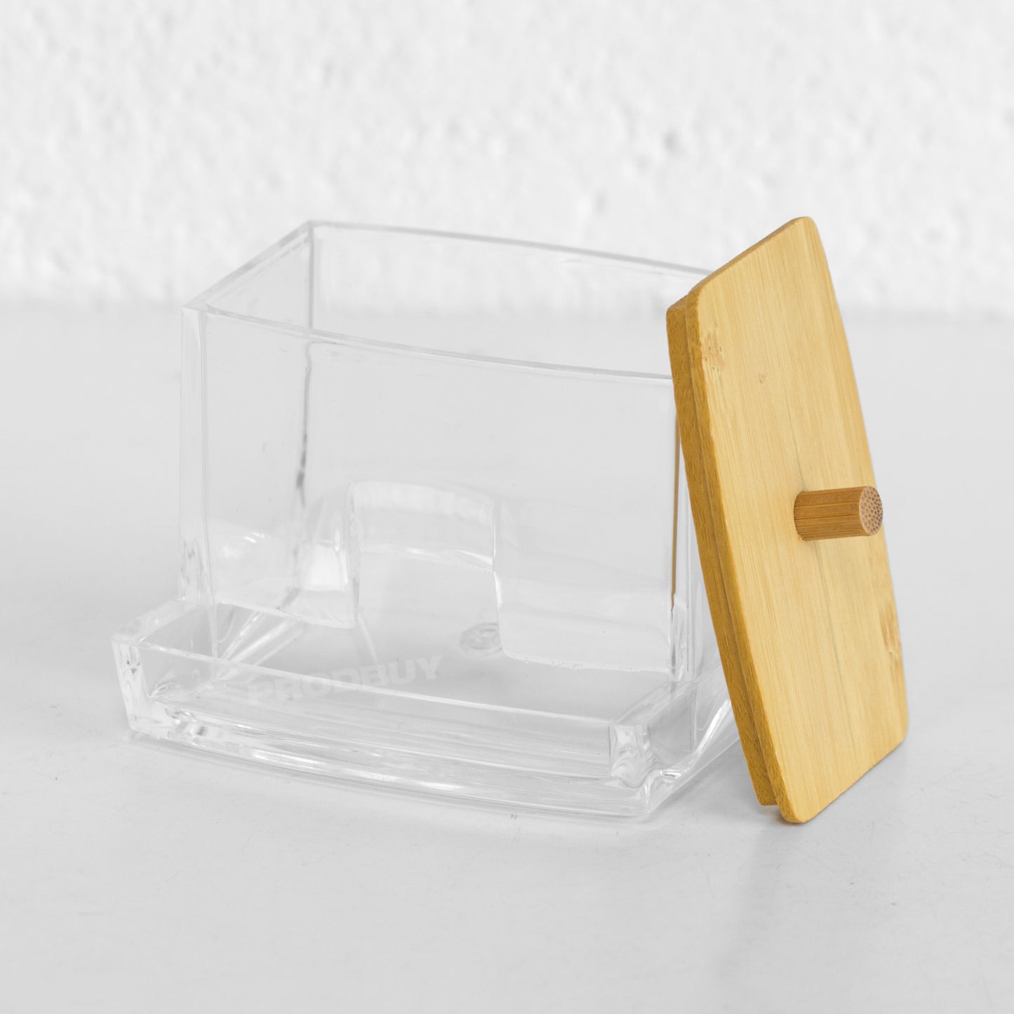 Cotton Bud Dispenser with Bamboo Lid