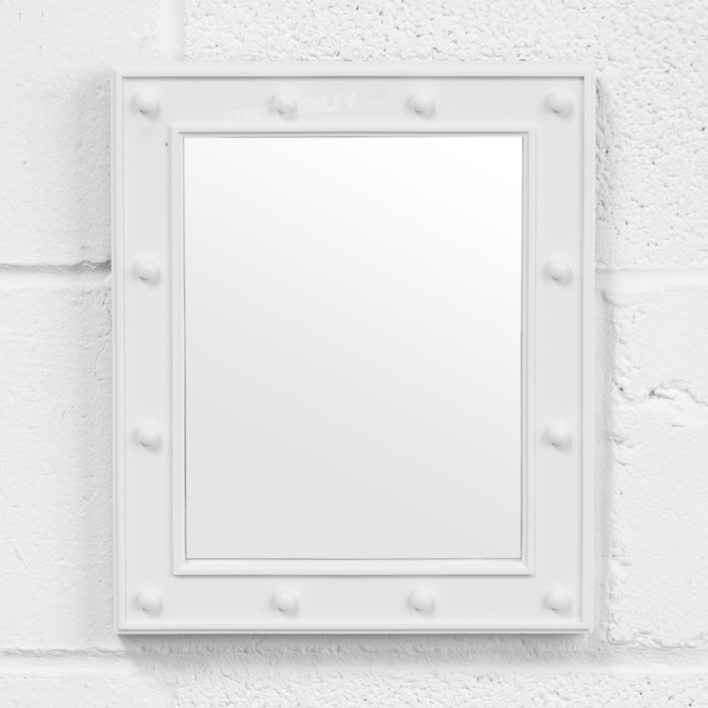 White Frame Mirror LED Lights Table Top Wall Dressing Table Make Up Cosmetic