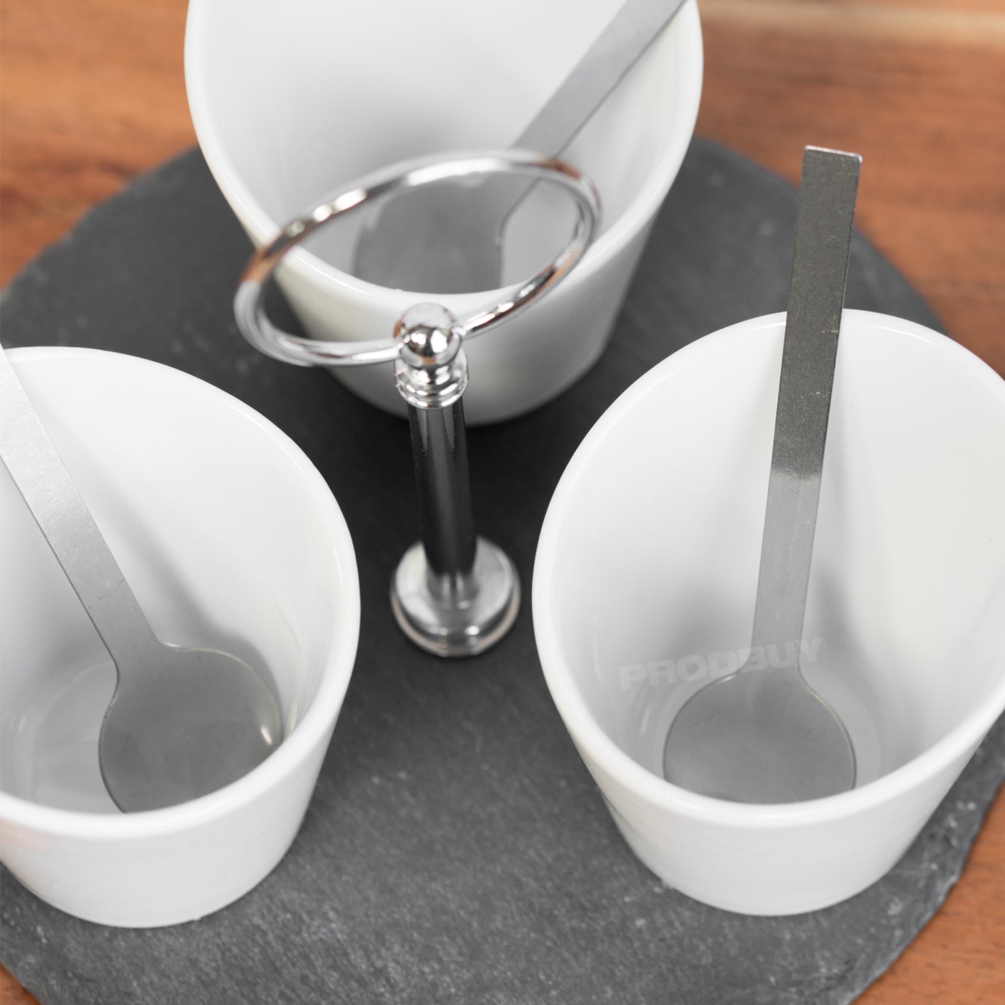 7 Piece Slate & Ceramic Bowls Tapas Olives Jam Dip Condiment Sauce Serving Set