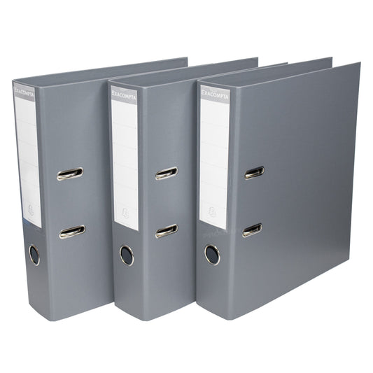 Set of 3 Lever Arch Files A4 70mm PVC with Dark Grey Colour