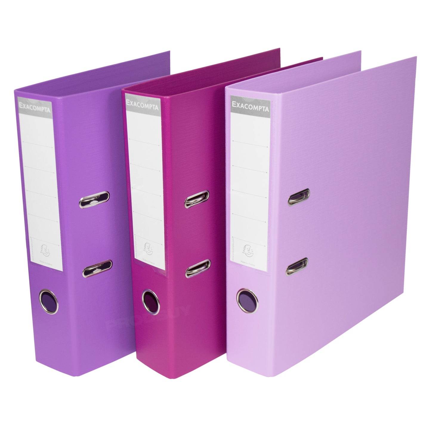 Set of 3 Colour Lever Arch Files A4 70mm PVC - Purple / Fuchsia / Lilac