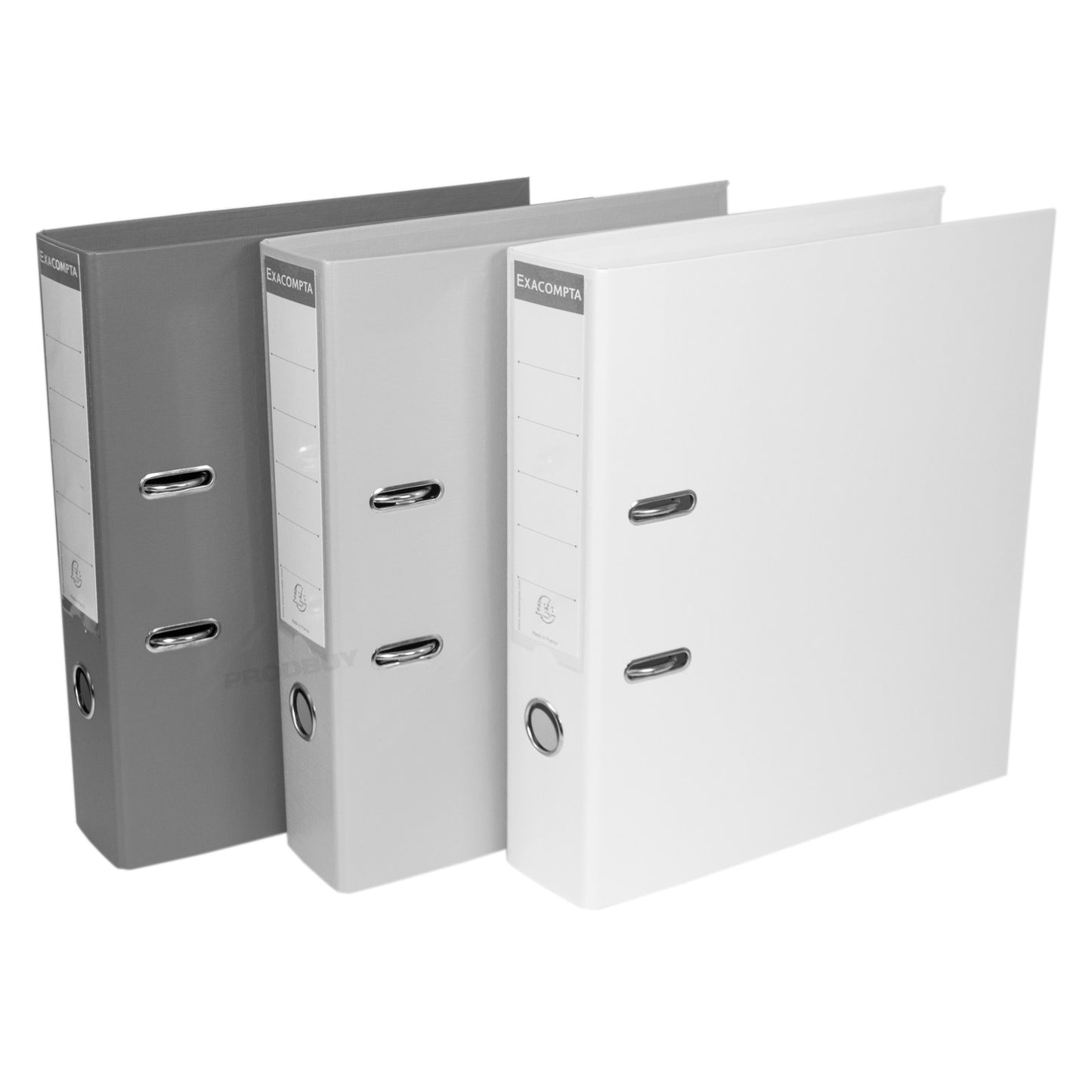 Set of 3 Colour Lever Arch Files A4 70mm PVC - Dark & Light Grey Shades