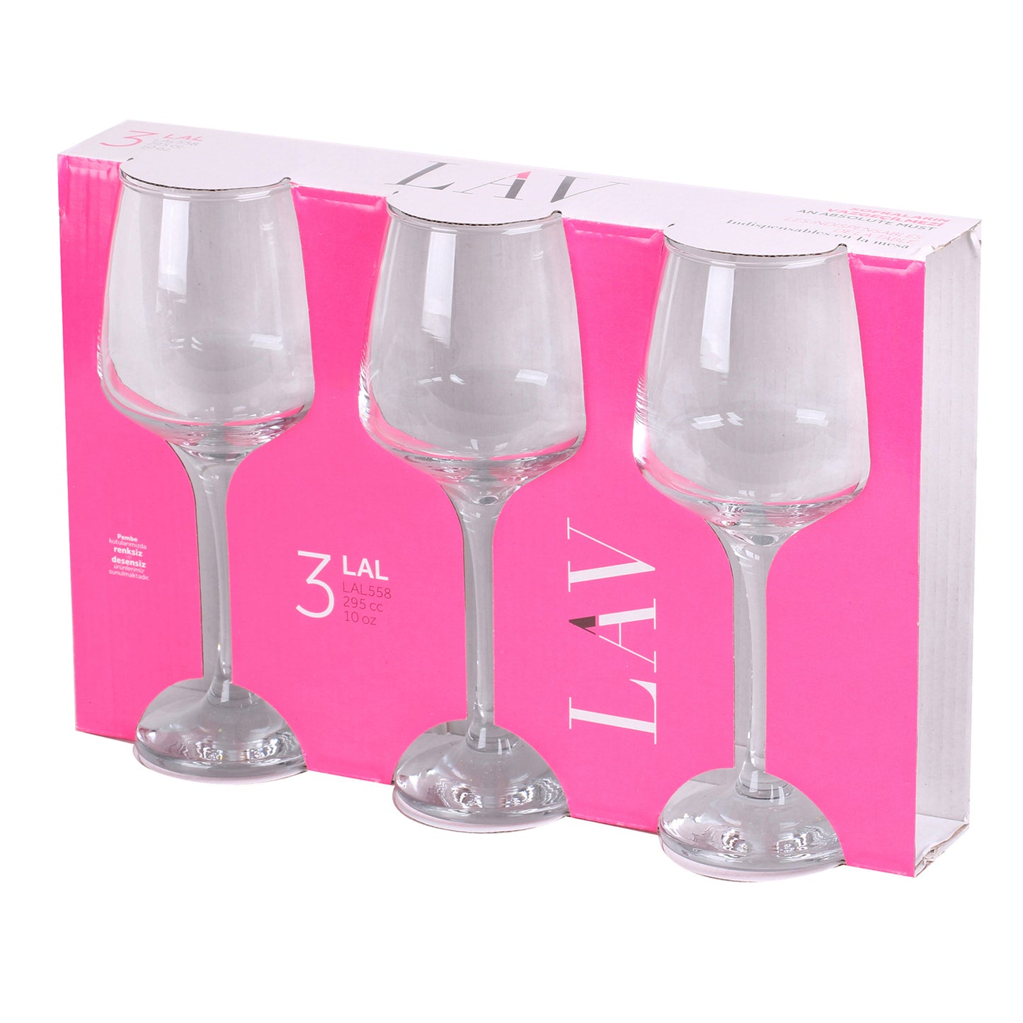 Set of 6 x 295ml Stemmed Wine Glasses