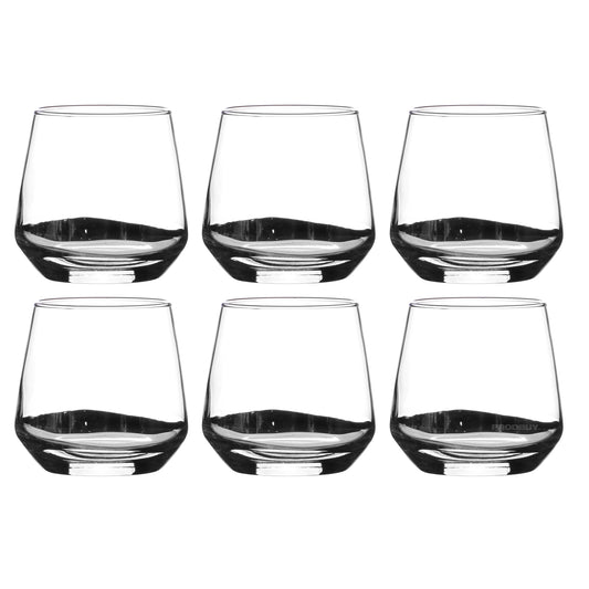 Set of 6 Short Glass Drinking Tumblers