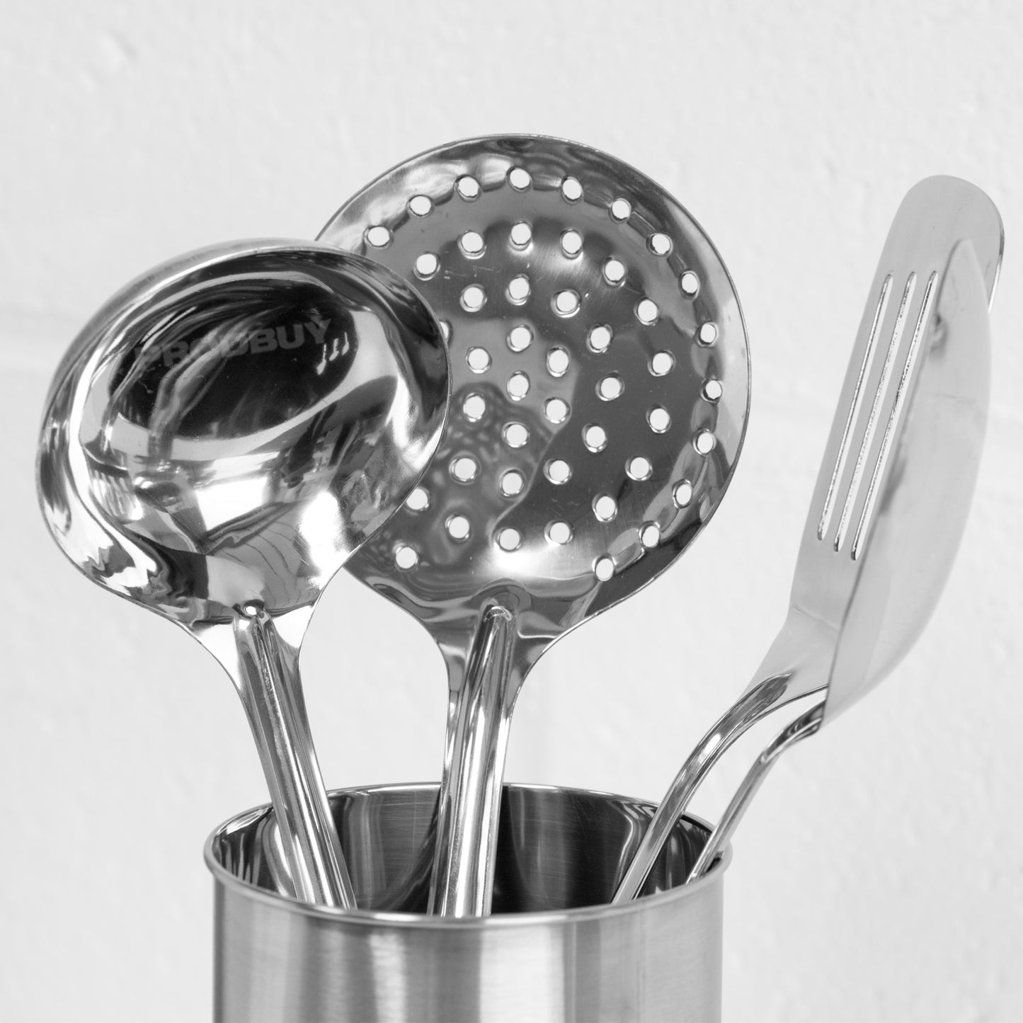Stainless Steel Utensil Pot with 4 Utensils
