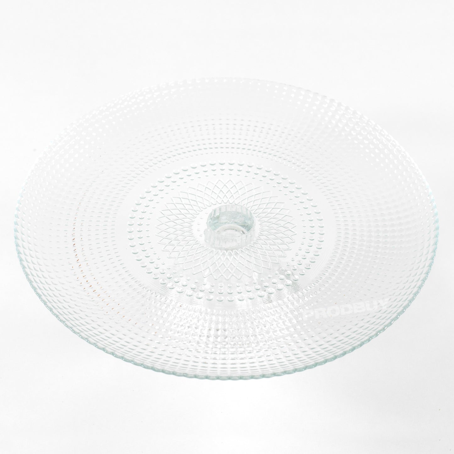 27cm Round Glass Cake Stand Serving Plate on Plinth